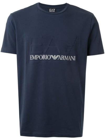 Armani Ea7 Emporio Armani Ea7 Embossed Logo Majice Moški Modre | 4IT4Y48B