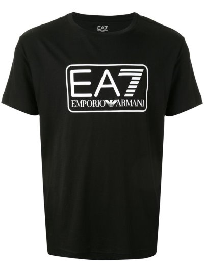 Armani Ea7 Emporio Armani Ea7 Large Box Logo Series Majice Moški Črne | 9RWEO2BC