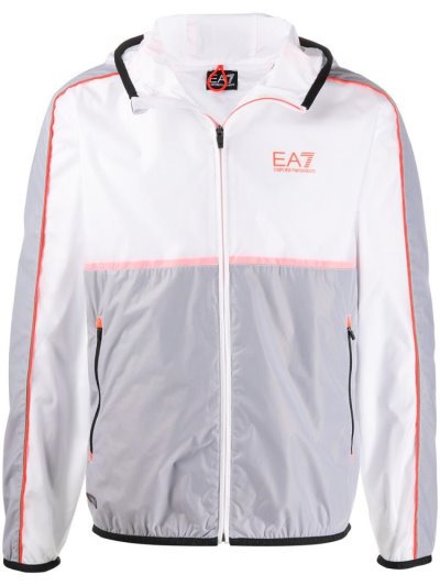 Armani Ea7 Emporio Armani Hooded Sport Jacket Jakne Moški Bele | C2RNEC45