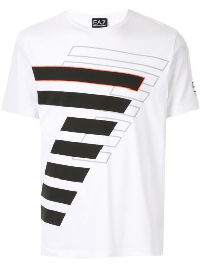 Armani Ea7 Emporio Armani Jersey Logo Majice Moški Bele | NTD4N0UJ