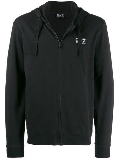 Armani Ea7 Emporio Armani Logo Print Hooded Jakne Moški Črne | CLSE0VBR