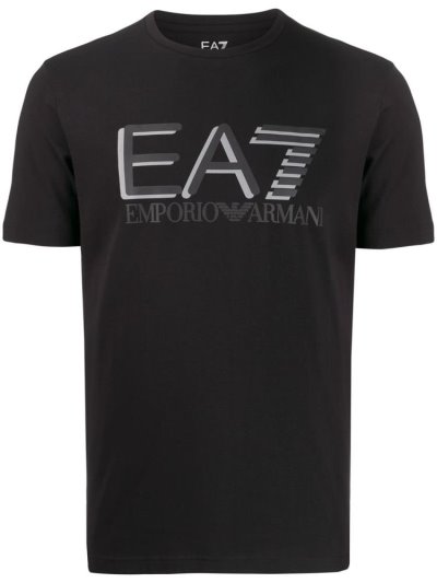 Armani Ea7 Emporio Armani Logo Print Majice Moški Črne | C8URBK36