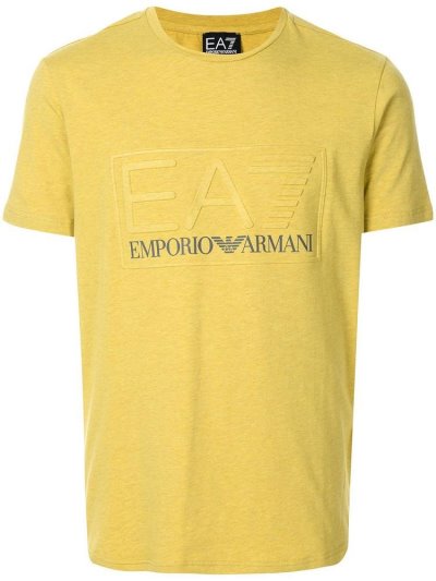 Armani Ea7 Emporio Armani Logo Print Majice Moški Rumene | E8CUQ2OS