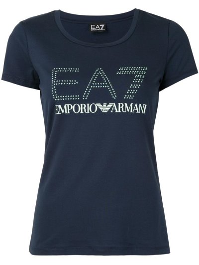 Armani Ea7 Emporio Armani Logo Print Majice Ženske Modre | L7OR3BPE