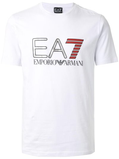 Armani Ea7 Emporio Armani Metallic Ea7 Logo Majice Moški Bele | MCURXRCF