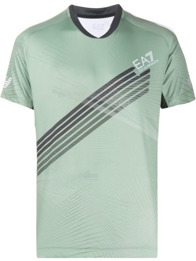 Armani Ea7 Emporio Armani Sports Printed Majice Moški Zelene | PWLASLBU