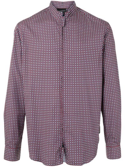 Armani Emporio Armani Check Print Zipped Srajca Moški Večbarvni | 3JXKX4BT