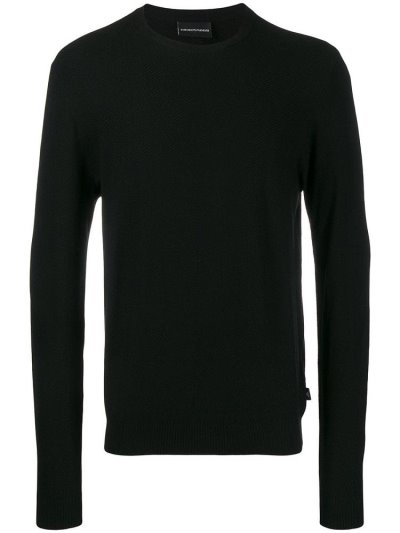 Armani Emporio Armani Crew Neck Puloverji Moški Črne | CGT7EINS