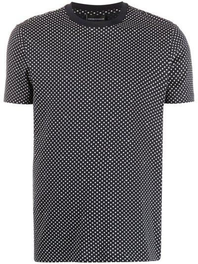 Armani Emporio Armani Dotted Crew Neck Majice Moški Modre Bele | NODX38N0