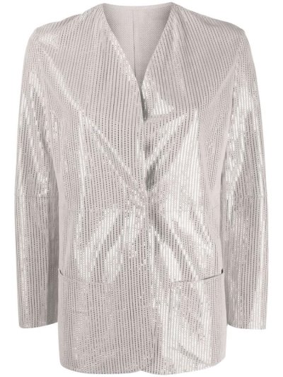 Armani Emporio Armani Embellished Collarless Suknjič Ženske Sive | RGYXK49U