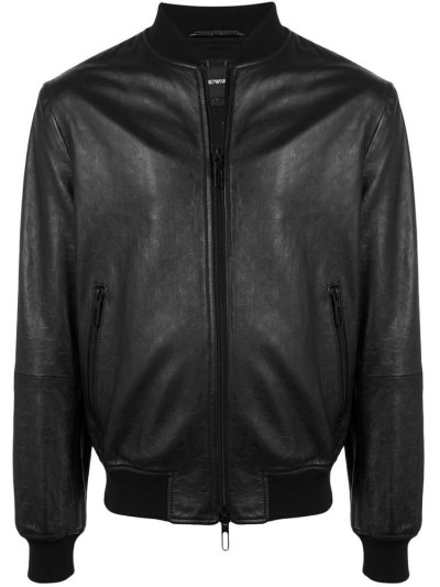 Armani Emporio Armani Embossed Bomber Jakne Moški Črne | 72Q8N0SD