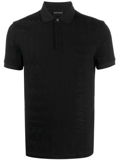 Armani Emporio Armani Embossed Logo Polo Majice Moški Črne | 2SOM4VL5