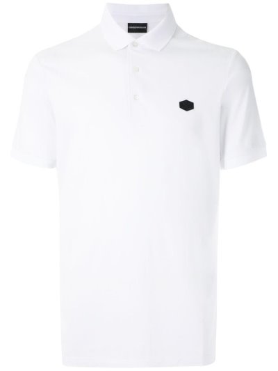 Armani Emporio Armani Embroidered Logo Polo Majice Moški Bele | 97G23ECN