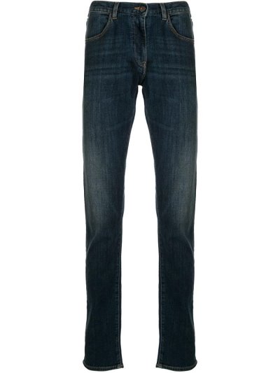 Armani Emporio Armani Faded Straight Leg Kavbojke Moški Modre | RRKI0UP9