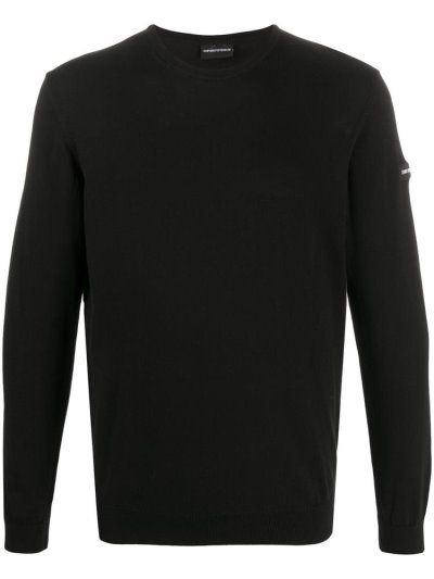 Armani Emporio Armani Fine Knit Round Neck Skakalci Moški Črne | VNAK033M