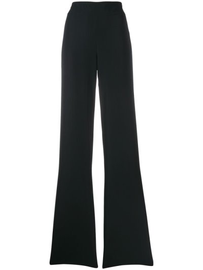 Armani Emporio Armani High Waisted Wide Leg Hlače Ženske Črne | 1JIJUYNI