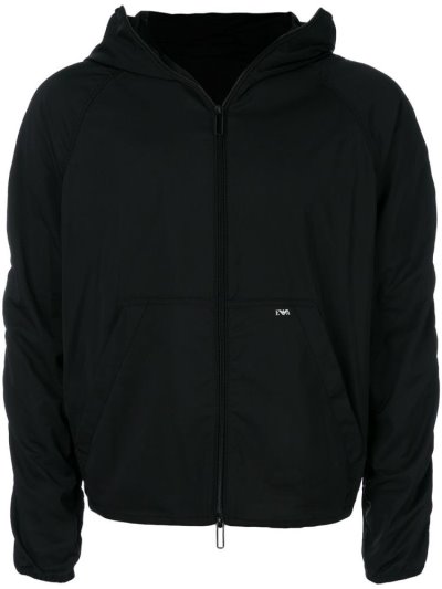 Armani Emporio Armani Hooded Cropped Jakne Moški Črne | 81J58OCD