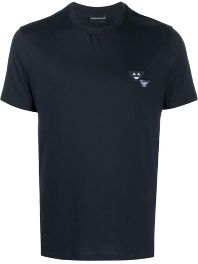 Armani Emporio Armani Logo Short Sleeve Majice Moški Modre | GYJRNSAS