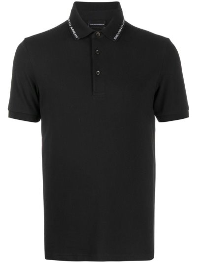 Armani Emporio Armani Logo Trimmed Polo Majice Moški Modre | UXW8JEQM