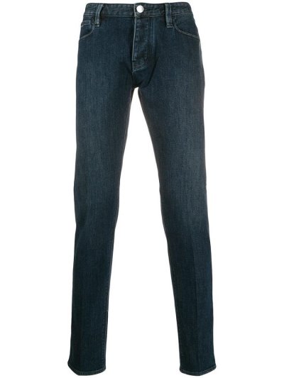 Armani Emporio Armani Mid Rise Slim Fit Kavbojke Moški Modre | ZW8X4XKR