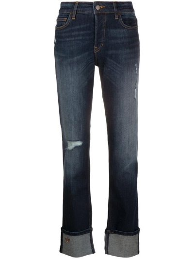 Armani Emporio Armani Mid Rise Straight Leg Kavbojke Ženske Modre | B1HKS9MS