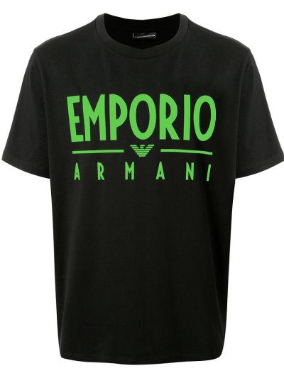 Armani Emporio Armani Neon Logo Majice Moški Črne | 1AWULCAA