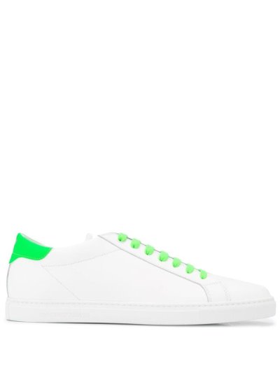 Armani Emporio Armani Neon Trimmed Low Top Superge Moški Bele | Y7QWHSI7