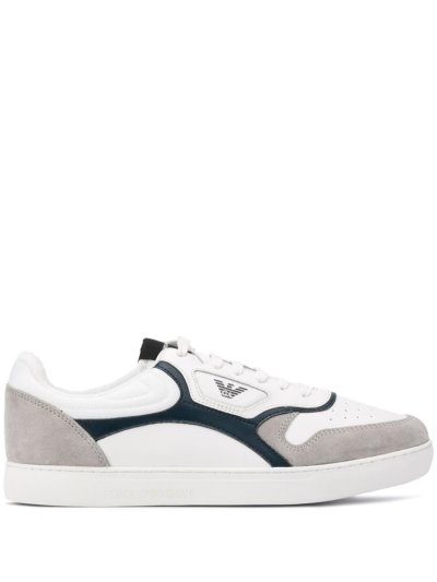 Armani Emporio Armani Panelled Low Top Superge Moški Bele | EMTMMGTT