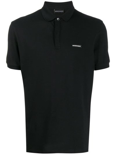 Armani Emporio Armani Patch Detail Polo Majice Moški Črne | TY5U74OJ