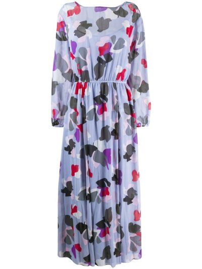 Armani Emporio Armani Printed Maxi Obleke Ženske Modre Roza | WJ5WVMFC