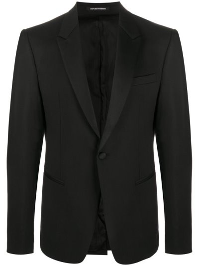 Armani Emporio Armani Single Breasted Wool Suit Jakne Moški Črne | NEU0GEJI