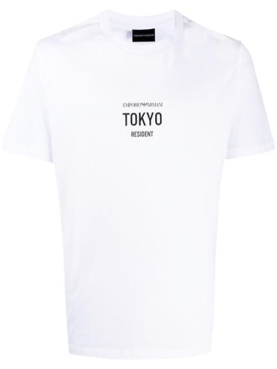 Armani Emporio Armani Tokyo' Graphic Print Majice Moški Bele | EY1211JC