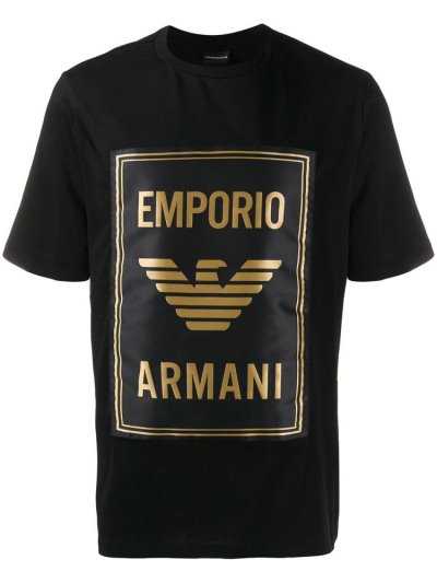 Armani Emporio Armani Vector Logo Majice Moški Črne | PD8A6KU3