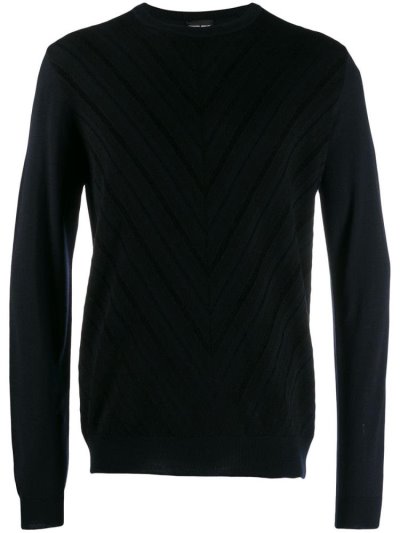 Armani Giorgio Armani Chevron Knitted Skakalci Moški Modre | ZHJ2B27U