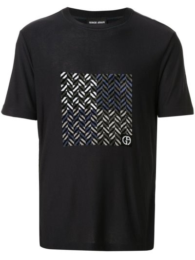 Armani Giorgio Armani Chevron Logo Majice Moški Črne | C44WCUKG