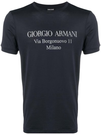 Armani Giorgio Armani Logo Print Majice Moški Modre | GL480KMH