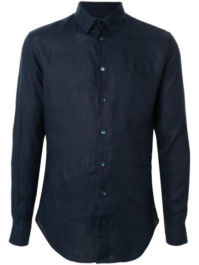 Armani Giorgio Armani Long Sleeve Plain Srajca Moški Modre | OAVEIUVF