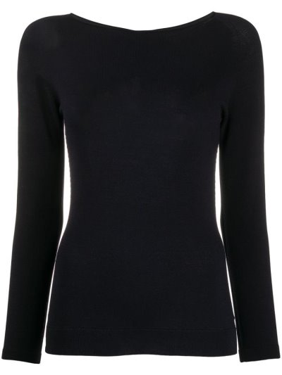 Armani Giorgio Armani Long Sleeve Ribbed Knit Top Ženske Modre | 5NUG6N2E