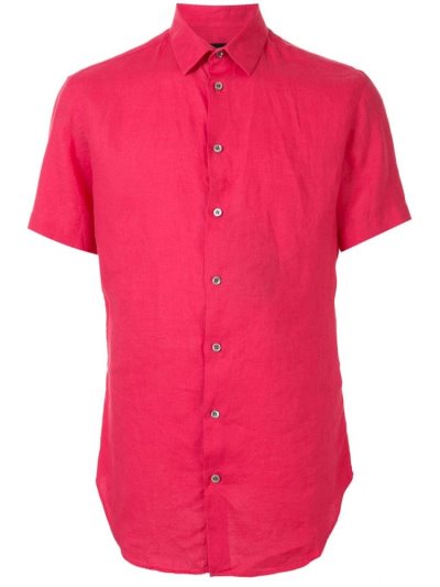 Armani Giorgio Armani Short Sleeve Fitted Srajca Moški Roza | 301NA1Z2