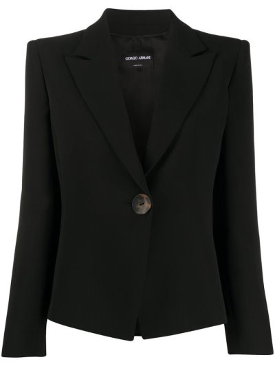 Armani Giorgio Armani Single Buttoned Fitted Suknjič Ženske Črne | IDB2SN6T