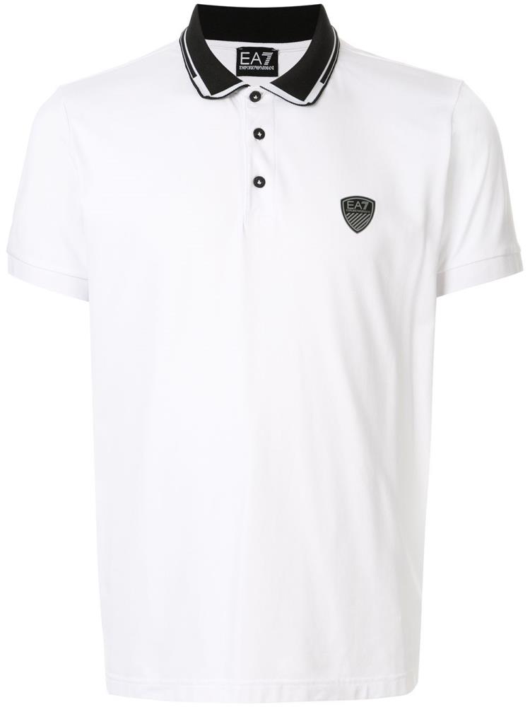 Armani Ea7 Emporio Armani Back Logo Colour Block Polo Majice Moški Bele | 4JAPX3SK