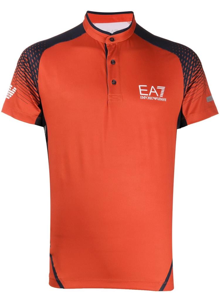 Armani Ea7 Emporio Armani Band Collar Polo Majice Moški Oranžne | O8ZHBYAU