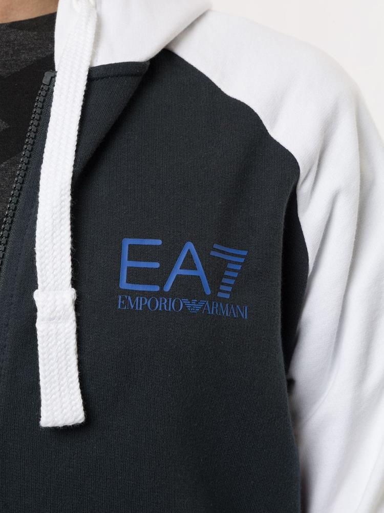 Armani Ea7 Emporio Armani Chest Logo Puloverji S Kapuco Moški Zelene Bele | LA9OJ6VY