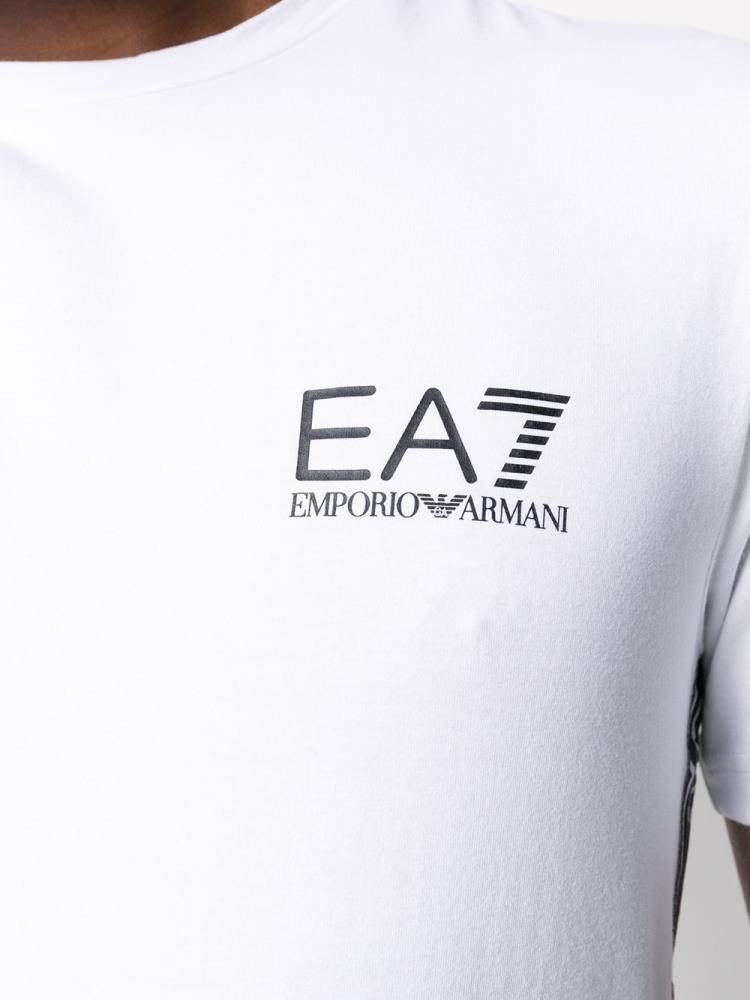 Armani Ea7 Emporio Armani Crew Neck Logo Tape Majice Moški Bele | OFCMG9B0