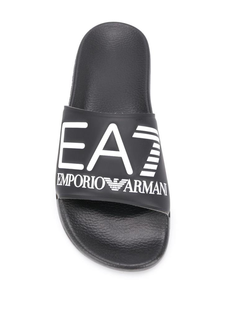 Armani Ea7 Emporio Armani Debossed Logo Diapozitivi Ženske Črne | AW0PD9PC