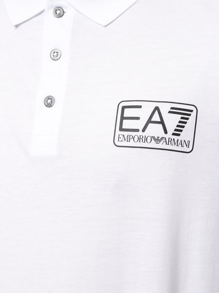 Armani Ea7 Emporio Armani Ea7 Logo Patch Polo Majice Moški Bele | FUZ10ZQI