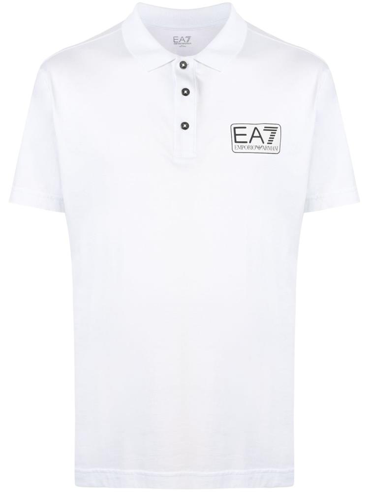 Armani Ea7 Emporio Armani Ea7 Logo Patch Polo Majice Moški Bele | FUZ10ZQI