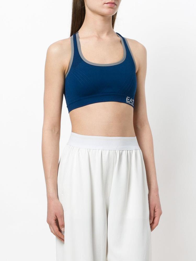 Armani Ea7 Emporio Armani Logo Crop Top Ženske Modre | 9KHGZWFV