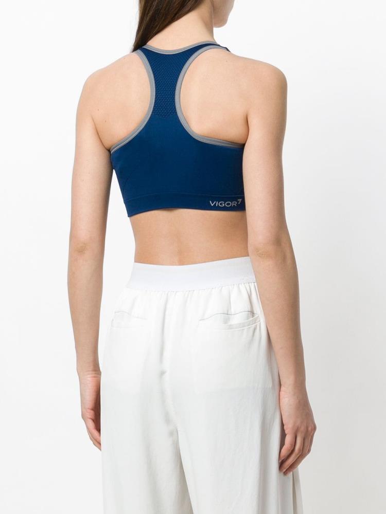 Armani Ea7 Emporio Armani Logo Crop Top Ženske Modre | 9KHGZWFV