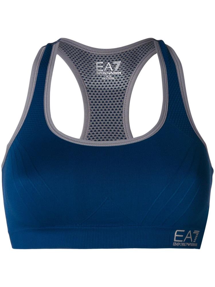 Armani Ea7 Emporio Armani Logo Crop Top Ženske Modre | 9KHGZWFV